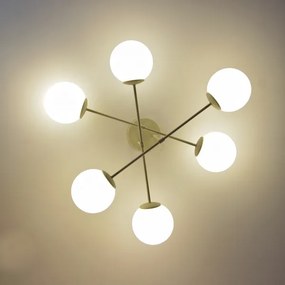 Plafoniera MOON 6xE27/15W/230V crema