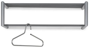 Attaccapanni da parete argentato in metallo con scaffale 80 cm Smooth – Spinder Design