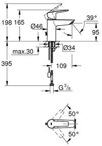 GROHE 32277002 - Miscelatore per lavabo START, taglia S, cromo lucido