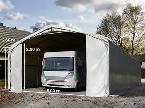 TOOLPORT 7x21m tenda garage 2,6m, PVC 850, grigio, senza statica - (99499)