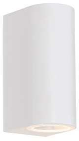 Lampada da parete esterna moderna in plastica bianca ovale 2 luci - Baleno