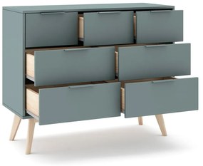 Cassettiera verde polveroso 120x83x40 cm Pisco – Marckeric