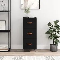 Credenza Nero 34,5x34x90 cm in Legno Multistrato 828573