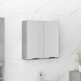 Armadietto A Specchio Da Bagno Grigio Cemento 64x20x67 Cm /