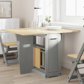 Tavolo Da Pranzo Corona Grigio İn Legno Massello Di Pino /
