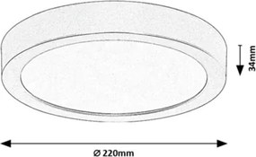 Rabalux 75072 - Plafoniera LED da bagno SHAUN PLUS 24W/230V Ø 22 cm IP44 bianco