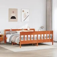 Letto senza Materasso Marrone Cera 200x200 cm in Legno di Pino 3306995