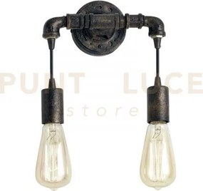 Applique a parete a parete amarcord ruggine 2 luci attacco e27 23x8...