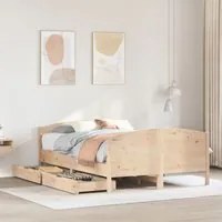 Letto senza Materasso 140x190 cm in Legno Massello di Pino 3301794