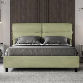 Letto contenitore da 160x190 in microfibra tč verde Nandy