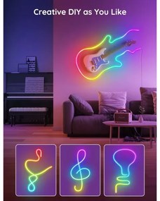 Govee - Neon SMART pieghevole Striscia LED RGBIC 2m Wi-Fi IP67