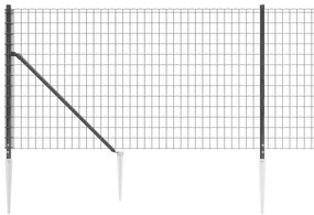Recinzione Metallica con Picchetti Ancoraggio Antracite 0,8x25m