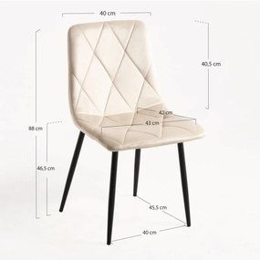 Sedia Lyke Velluto - Beige