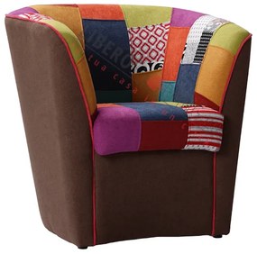 Poltrona da ufficio casa sala attesa in tessuto TESTA DI MORO patchwork fatta a mano