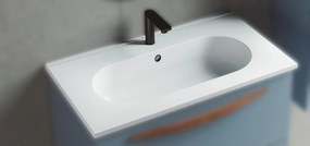 Lavabo a incasso rettangolare vasca centrale SOLID L 61 x H 18 x P 46 cm in ceramica bianco lucido