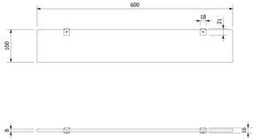 Aqualine - Mensola SAMBA 60 cm