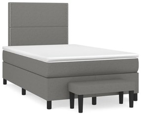Giroletto A Molle Con Materasso Grigio Scuro 120x190cm Tessuto /