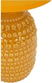 Lampada da tavolo color senape in ceramica con paralume in tessuto (altezza totale 30,5 cm) Points – Mauro Ferretti