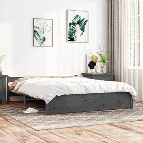 Giroletto grigio in legno massello 140x190 cm