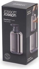 Dispenser di sapone in acciaio inox argento lucido 300 ml EasyStore Luxe - Joseph Joseph