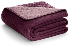 Copriletto trapuntato in velluto rosa scuro 220x240 cm Laila - AmeliaHome