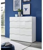 Madia contenitore onda a 2 ante, finitura bianco lucido, design moderno ZLCSHPMAB