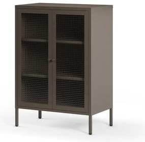 Vetrina grigia in metallo 70x100x40 cm Layna – Marckeric