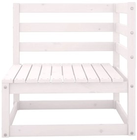 Set Divani da Giardino 5 pz Bianco in Legno Massello di Pino