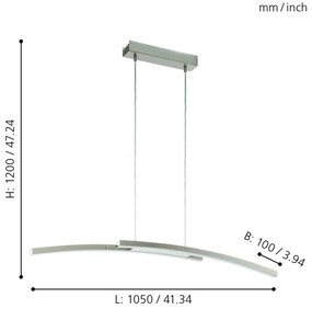 Eglo 97911 - Lampadario LED RGB a sospensione con filo dimmerabile FRAIOLI-C 2xLED/17W/230V