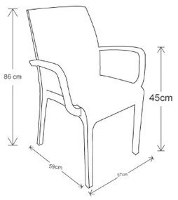 Sedia poltrona indiana in simil rattan per esterno e interno set 2 pezzi BIANCO