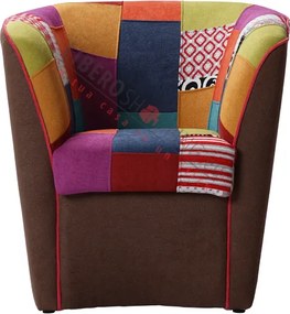 Poltrona da ufficio casa sala attesa in tessuto TESTA DI MORO patchwork fatta a mano