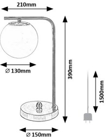 Rabalux 74203 - Lampada da tavolo KIARA 1xE27/35W/230V