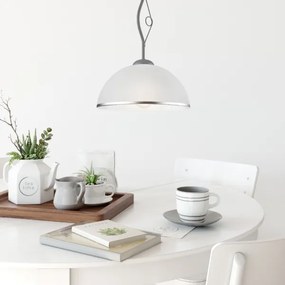 Lampadario a sospensione con supporto rigido RETRO 1xE27/60W/230V argento