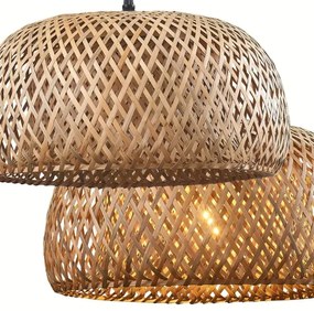 Lampadario a sospensione con filo KORFU 1xE27/20W/230V diametro 38 cm bambù