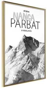 Poster  Peaks of the World: Nanga Parbat  Cornice Quadri Cornice d'oro, Larghezza x Altezza Home decor 20x30