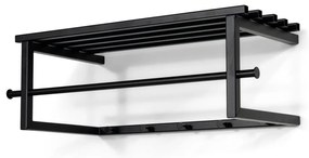 Attaccapanni da parete nero in metallo con scaffale 76 cm Marco – Spinder Design