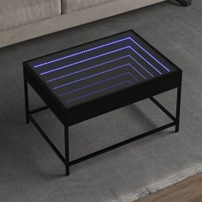 Tavolino Da Salotto Con Led Infinity Nero 70x50x41 Cm /