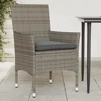 Sedie da Giardino con Cuscini 2 pz Grigie in Polyrattan 368111