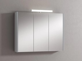 Pensile con luce Akira laccato lucido grigio chiaro L 90 x H 70 x P 15.5 cm