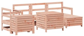 Set divani da giardino 7 pz in legno massello abete douglas