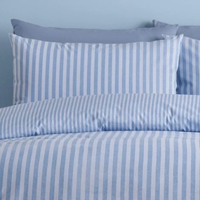 Set copripiumino e federa blu per letto matrimoniale 3 pezzi 200x200 cm Epping Textured Stripe – Catherine Lansfield