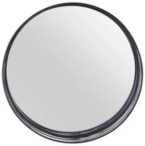 Specchio da parete 81 x 15,5 x 81 cm Nero Metallo