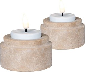 Portacandele in pietra per lumini in set da 2 pezzi - House Nordic