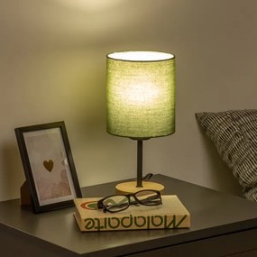 Brilagi - Lampada da tavolo NUBILA WOOD 1xE27/25W/230V quercia/verde