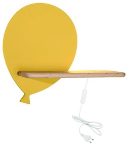 Applique LED per bambini con mensola BALLOON LED/4W/230V giallo/legno