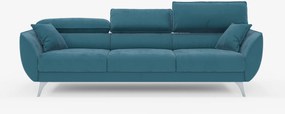Michelangelo 4 Posti – Divano con 3 sedute estensibili e poggiatesta reclinabili in elegante tessuto vellutino smacchiabile T30