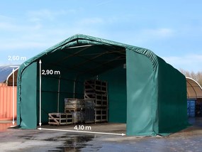 TOOLPORT 6x6m tendostruttura altezza 2,6m, PVC 850, verde scuro, con statica (sottofondo in cemento) - (49414)