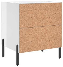 Comodini 2 pz Bianco Lucido 40x35x47,5 cm in Legno Multistrato