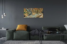 Quadro su tela Mercato astratto di città d'arte 100x50 cm