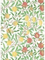 Morris & Co Tapete Simply Fruit - Leaf Green/ Madder